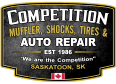 Competition Muffler Shocks Tires & Auto Repair Logo